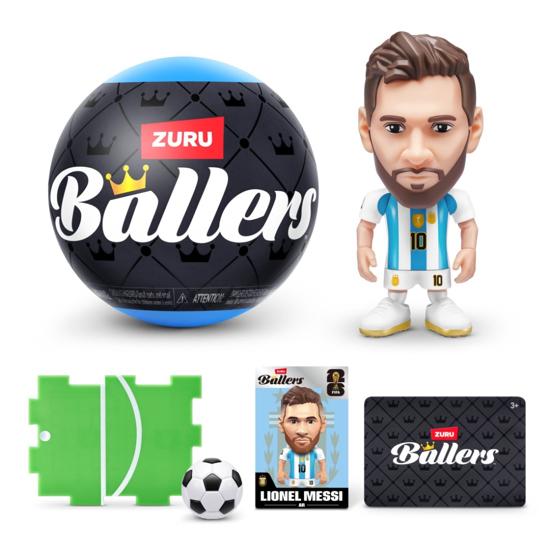 FIFA World Cup 2026 Ballers Series 1 by ZURU — Messi capsule set with figurine, pitch piece, mini ball and card