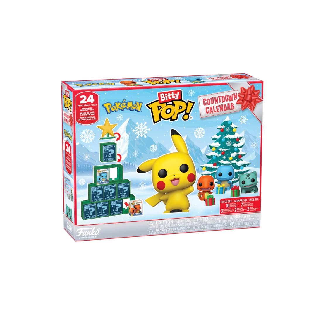 Funko Bitty POP! Countdown Calendar Pokemon box with Pikachu, Charmander, Squirtle and Bulbasaur