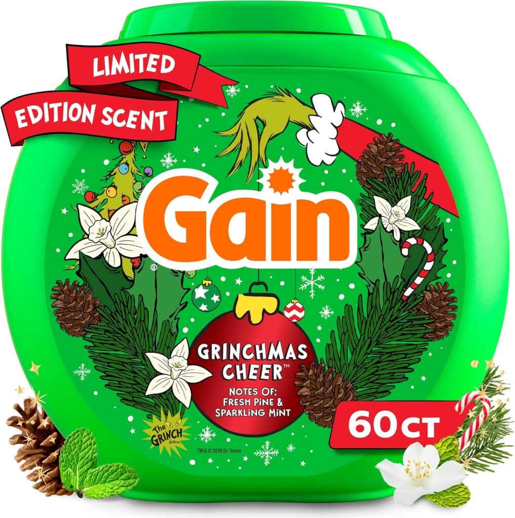 Gain Flings Grinchmas Cheer 60 count laundry pacs