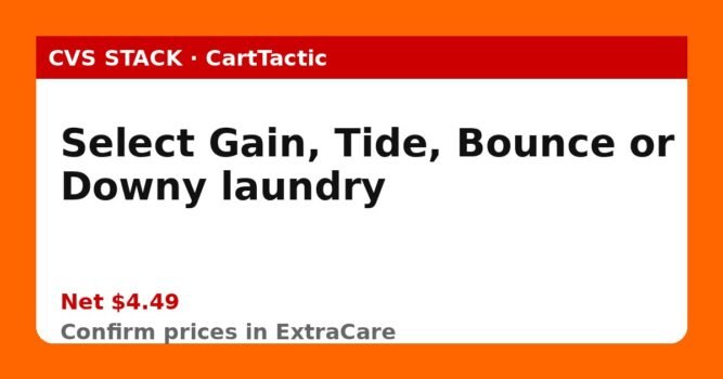Select Gain, Tide, Bounce or Downy laundry