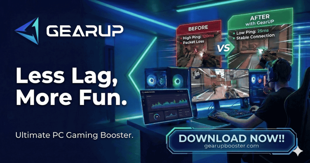 GearUP Less Lag More Fun banner