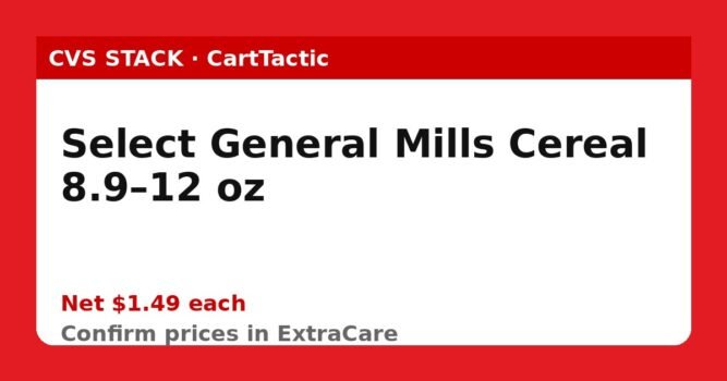 Select General Mills Cereal 8.9–12 oz (buy 2)