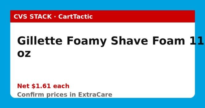 Gillette Foamy Shave Foam 11 oz (buy 2)