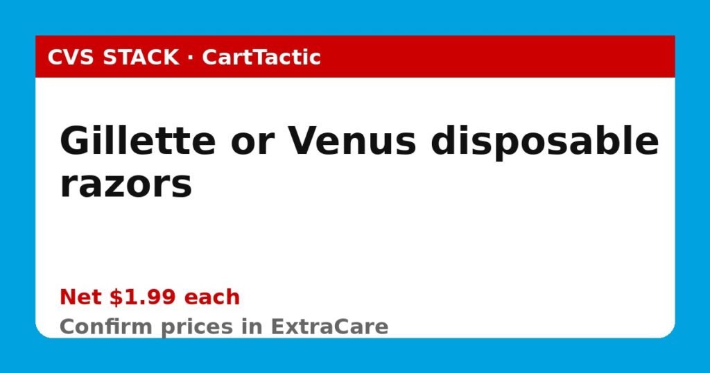Gillette or Venus disposable razors (buy 2)