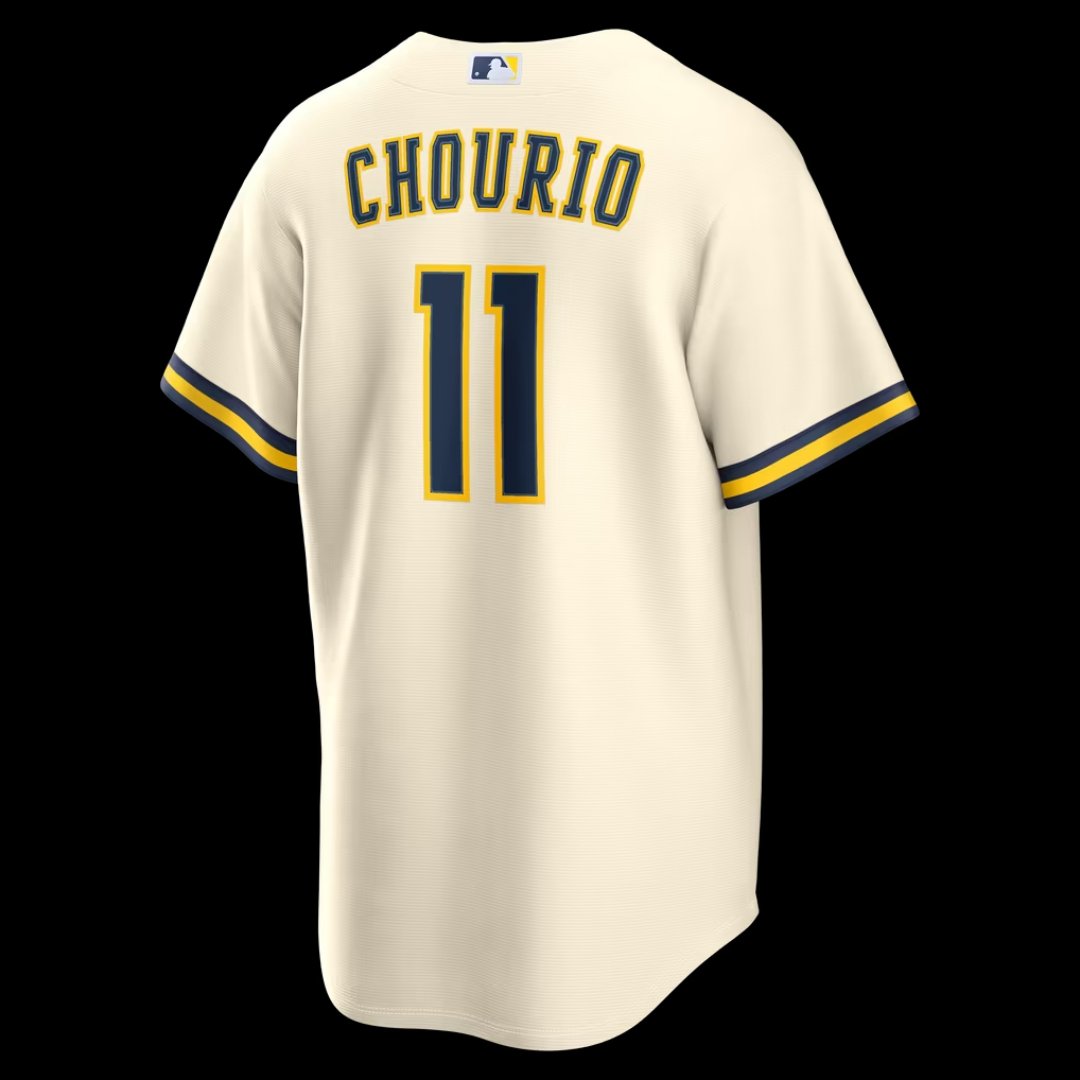 Chourio #11 Brewers home replica jersey, back