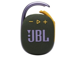 JBL Clip 4 forest green purple carabiner studio product shot