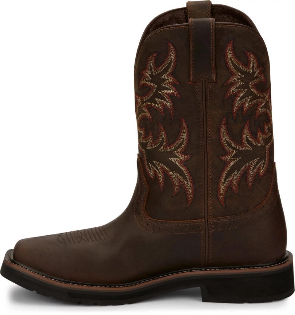 Justin Stampede steel toe work boot, inside view