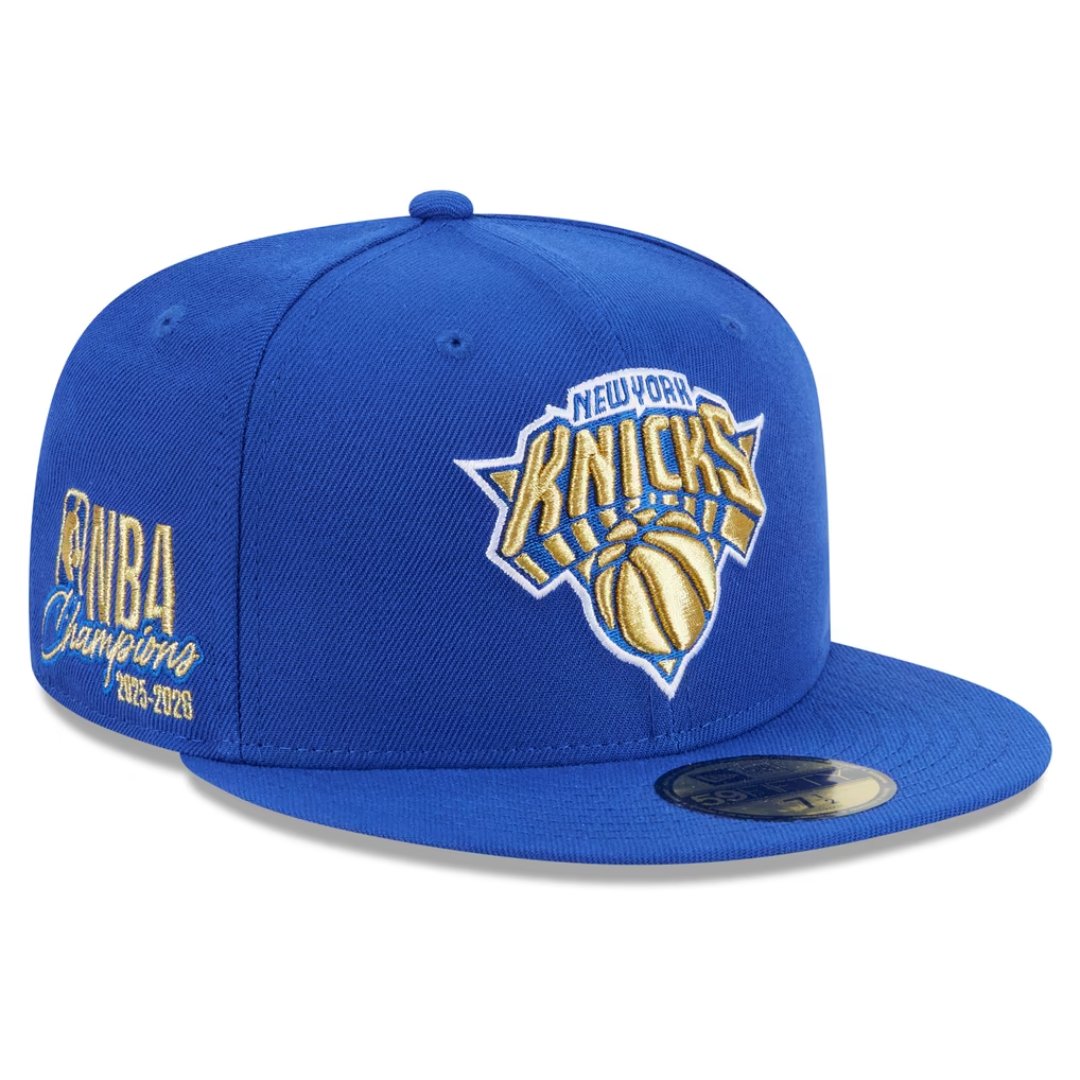 Knicks New Era 2026 NBA Champions Ring Ceremony 59FIFTY blue fitted hat with champions side patch