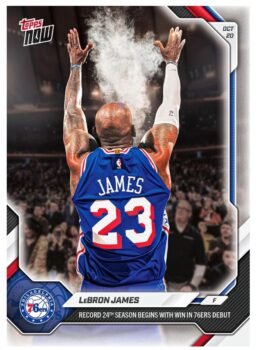 LeBron James 2026-27 Topps NOW Card 1 — 76ers debut chalk toss