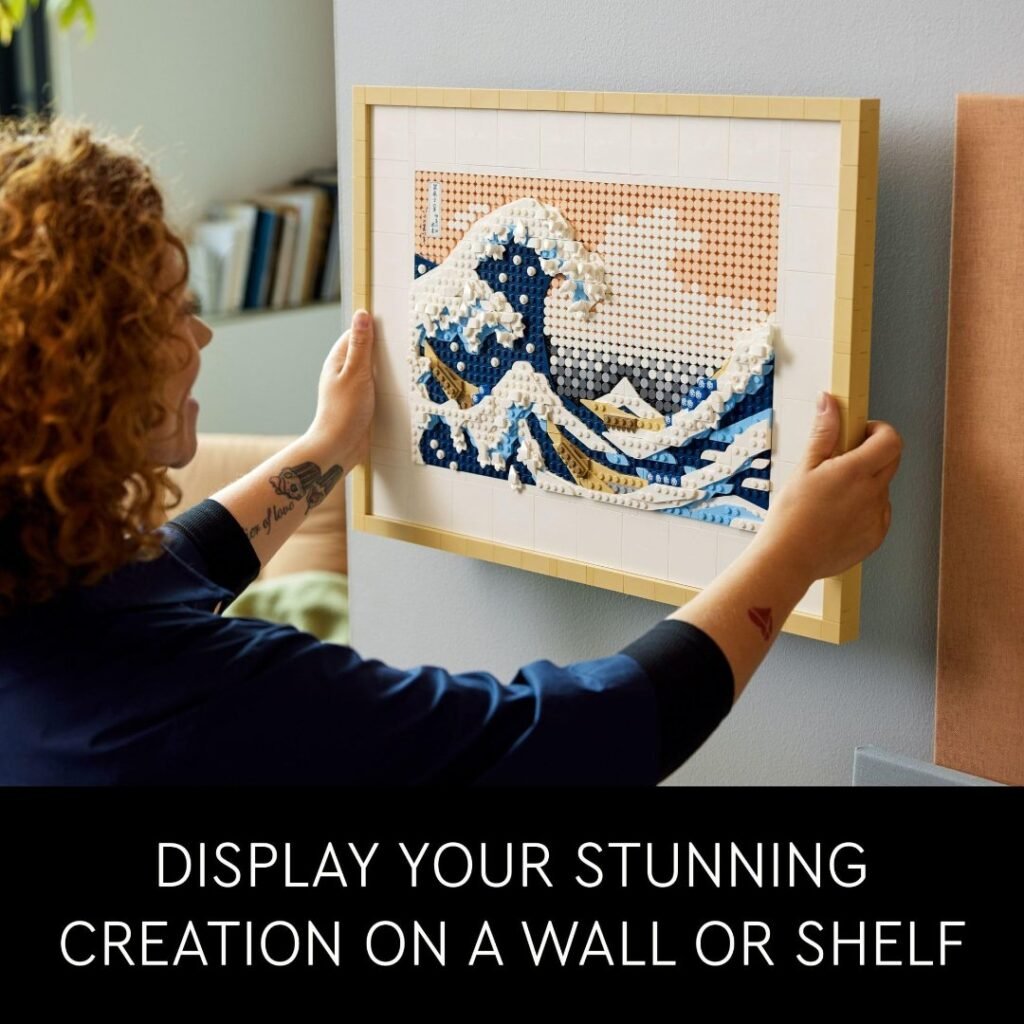 LEGO 31208 The Great Wave hanging on a wall