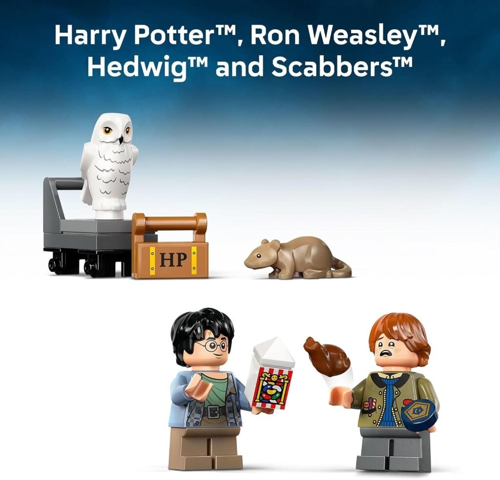 LEGO Harry Potter Book Nook: Hogwarts Express 76450 minifigures Harry, Ron, Hedwig and Scabbers