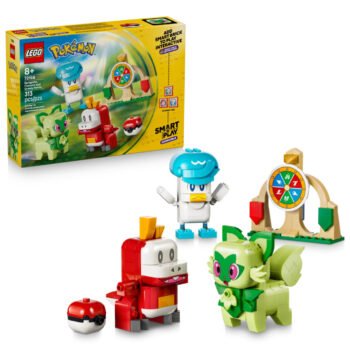 LEGO Pokemon SMART Play Sprigatito, Fuecoco and Quaxly Battle 72158 box and build