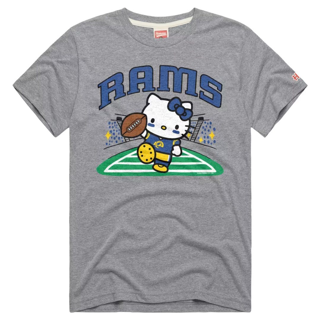 Los Angeles Rams Homage x Hello Kitty tri-blend tee, gray