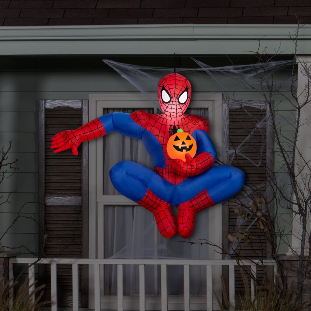 Marvel Spider-Man with pumpkin 4.5 ft airblown Halloween inflatable