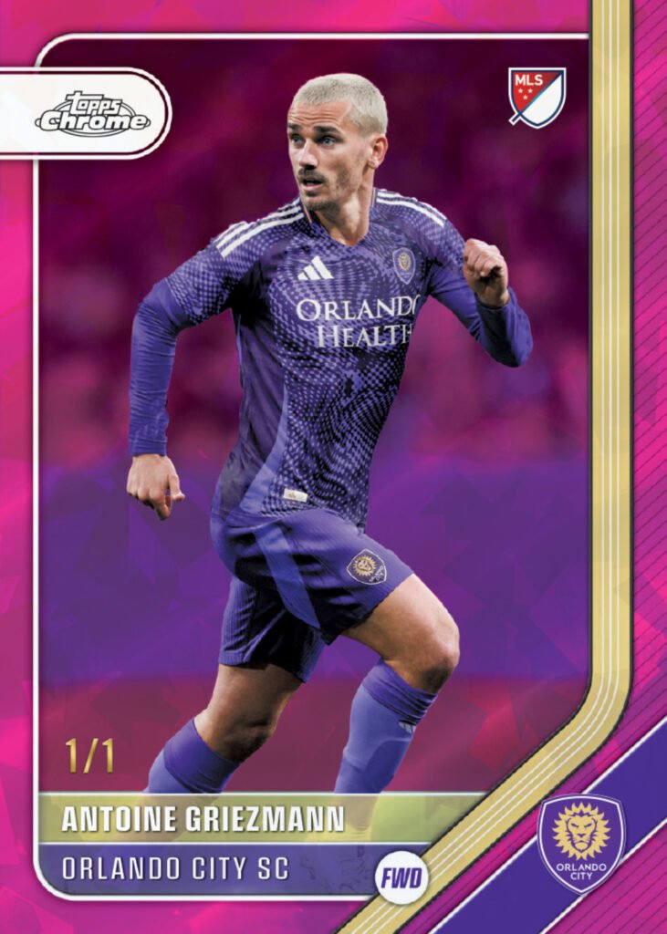 2026 Topps Chrome Sapphire MLS Antoine Griezmann Orlando City SC 1 of 1 Sapphire parallel card