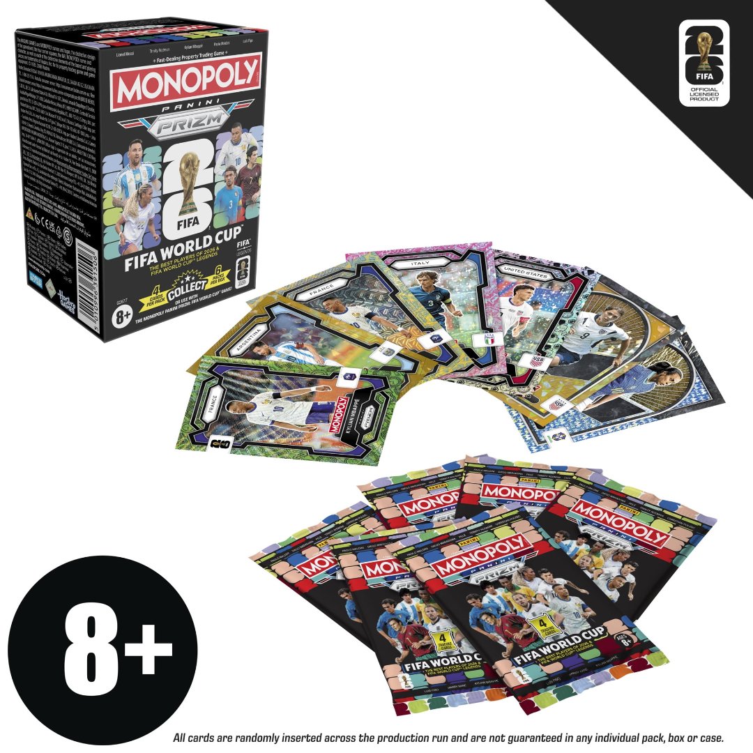 Monopoly Panini Prizm FIFA World Cup 2026 trading cards booster box