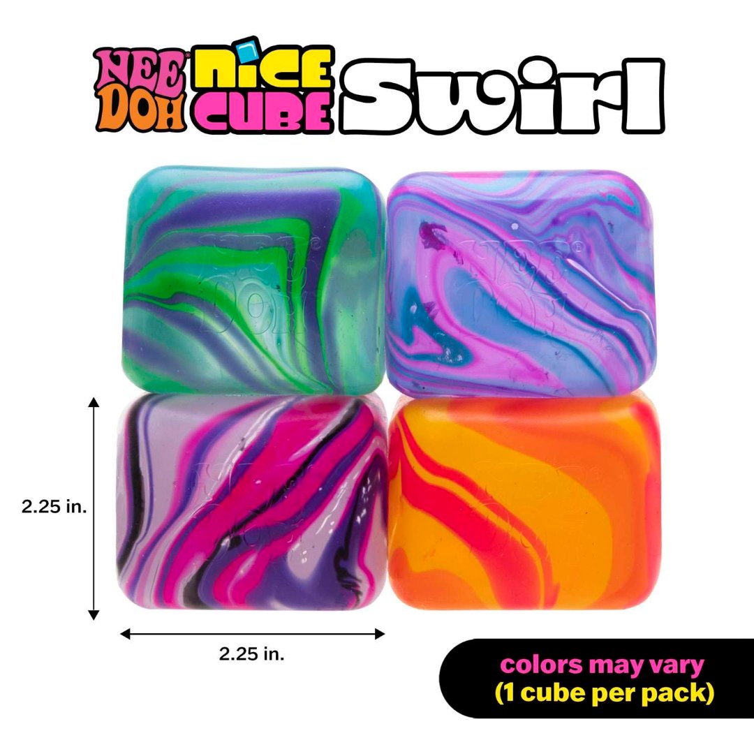 NeeDoh Nice Cube Swirl colors, 2.25 inch cubes