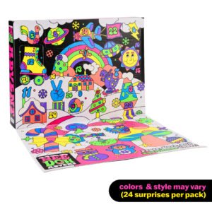 NeeDoh Squishmas Advent Calendar box open flat showing the numbered doors