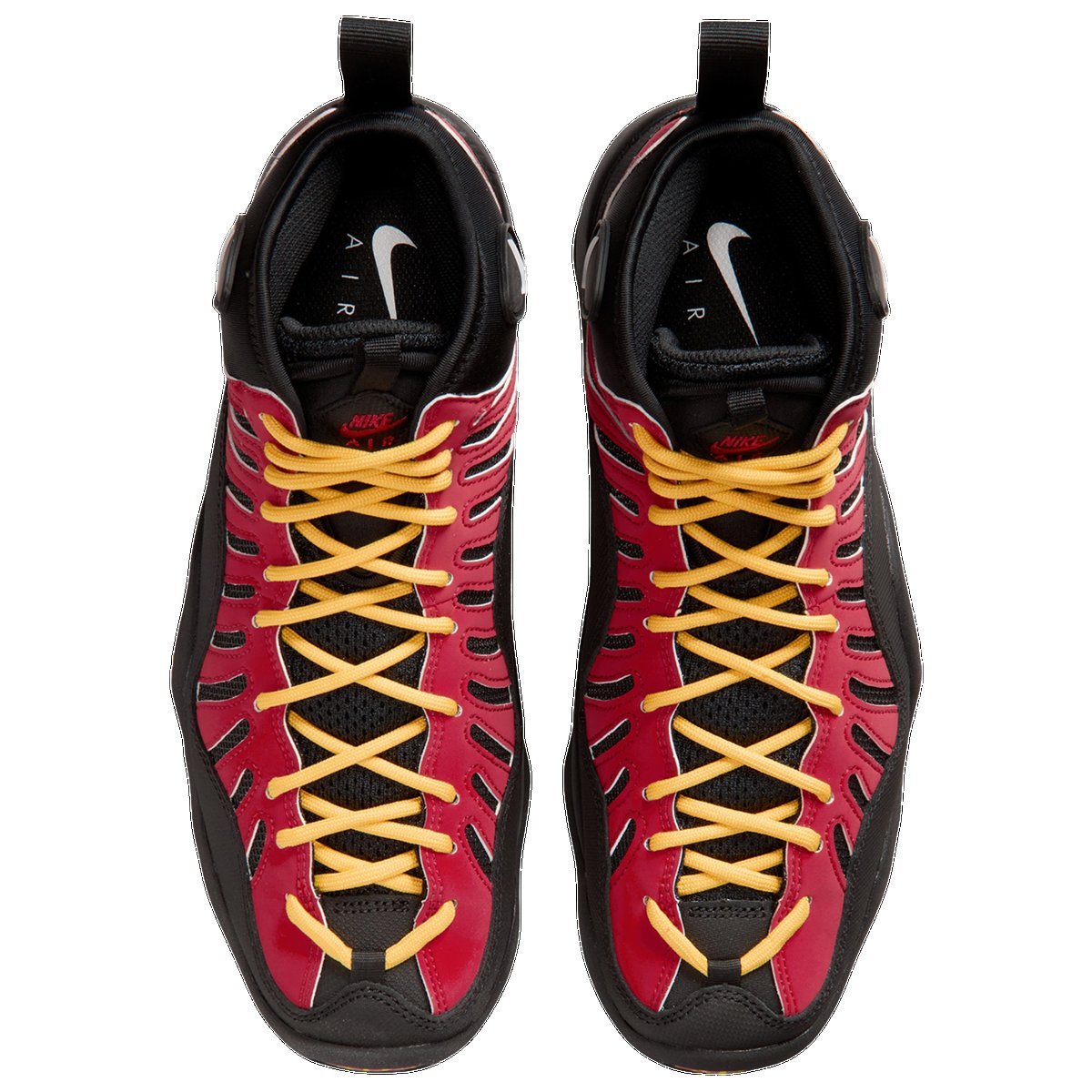 Top-down view of the Nike Air Bakin High showing yellow laces