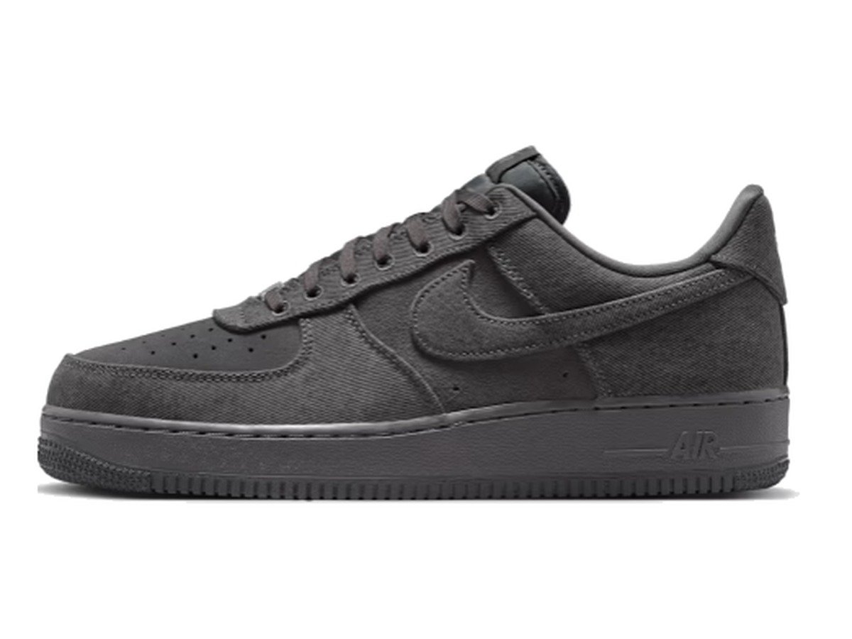 Nike Air Force 1 '07 LV8 Denim men's shoe in tonal anthracite dark grey denim