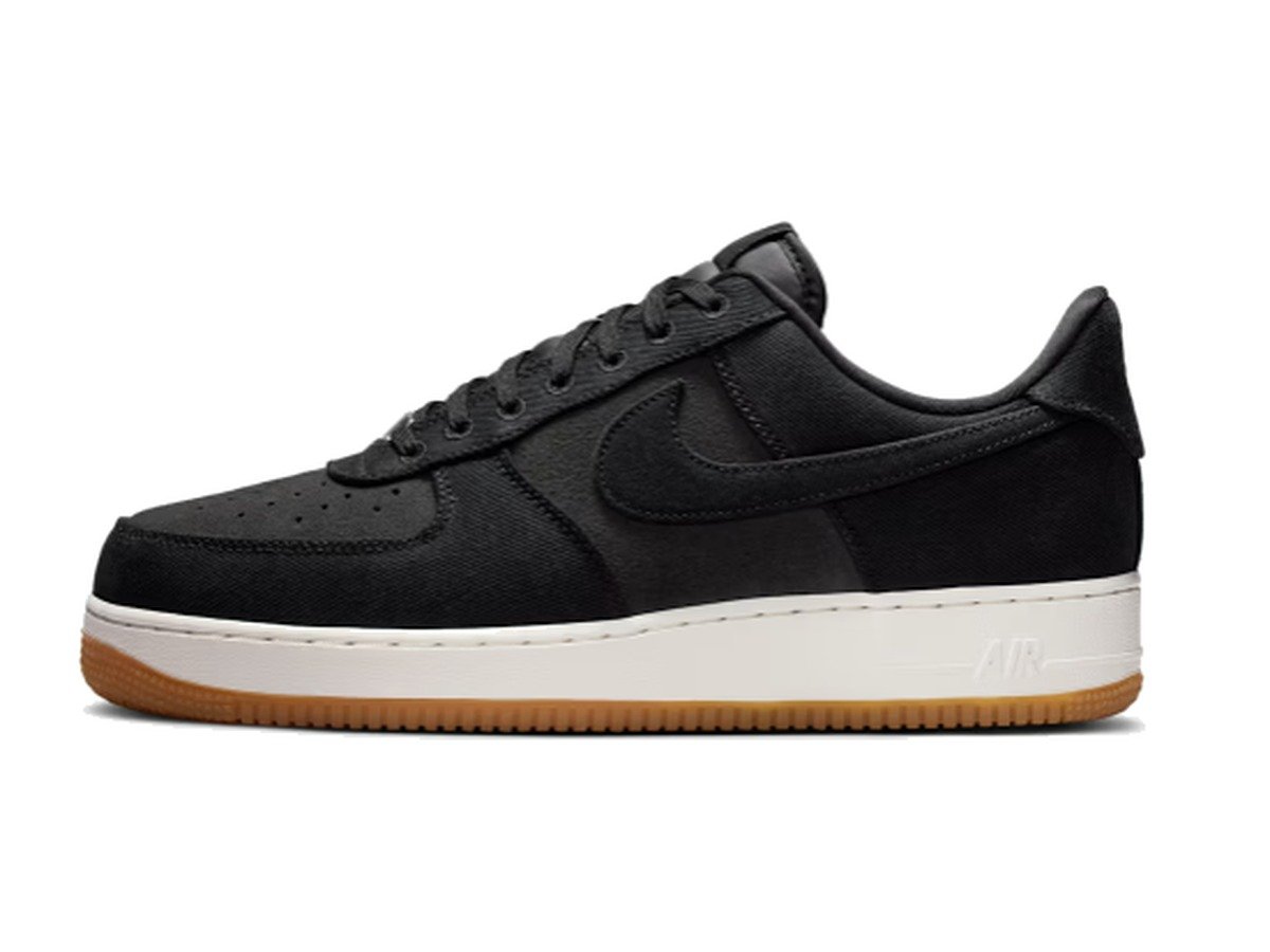 Nike Air Force 1 '07 LV8 Denim men's shoe in black denim with sail midsole and gum sole