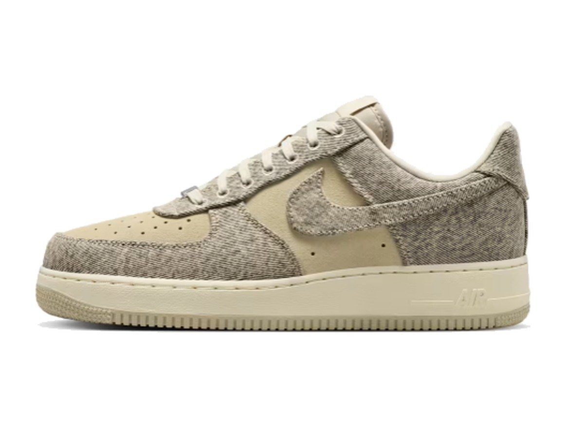 Nike Air Force 1 '07 LV8 Denim men's shoe in khaki olive denim with sail sole