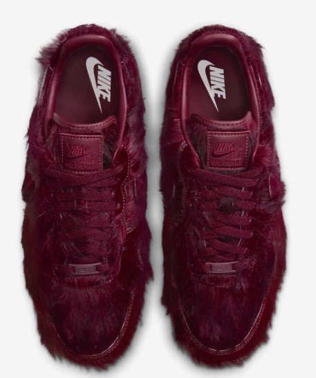 Top-down view of the Nike Air Force 1 Low Team Red pair