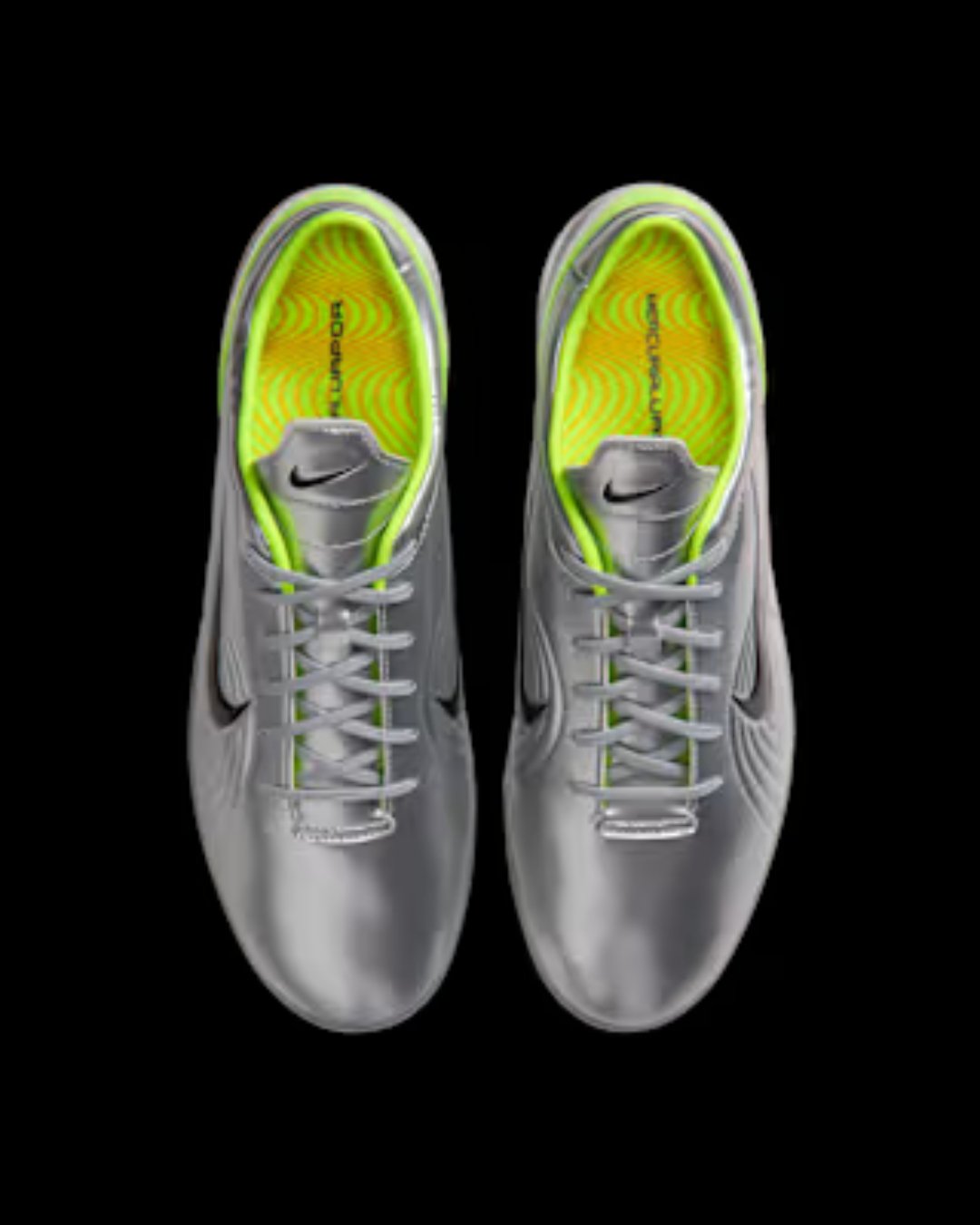Nike Cryoshot Mercurial Chrome '02 OG Chrome and Hot Lime outsole
