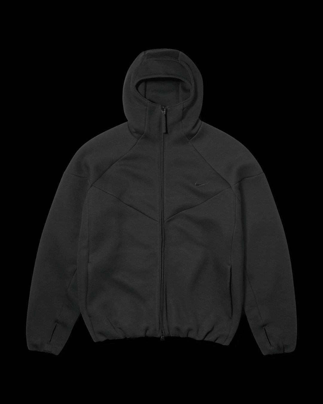 Nike Tech x Lil Yachty Men's Fleece Full-Zip Jacket in black, front view