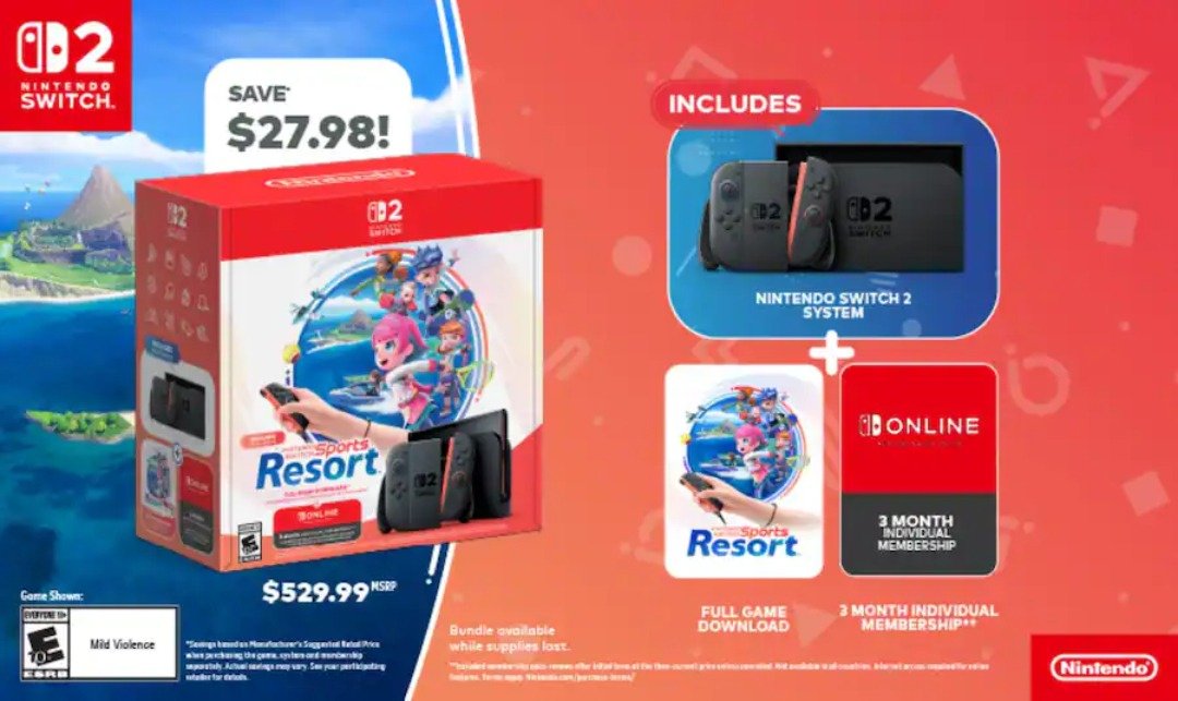 What's included in the Nintendo Switch 2 + Switch Sports Resort bundle