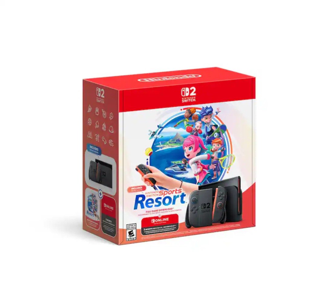 Nintendo Switch 2 + Nintendo Switch Sports Resort bundle box