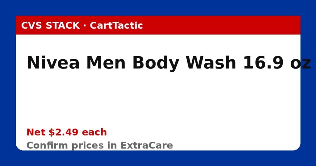 Nivea Men Body Wash 16.9 oz (buy 2)