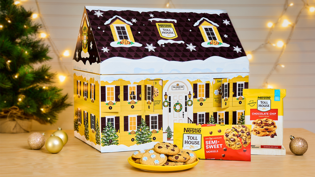 Nestlé Toll House Advent Calendar holiday scene with cookies and morsels