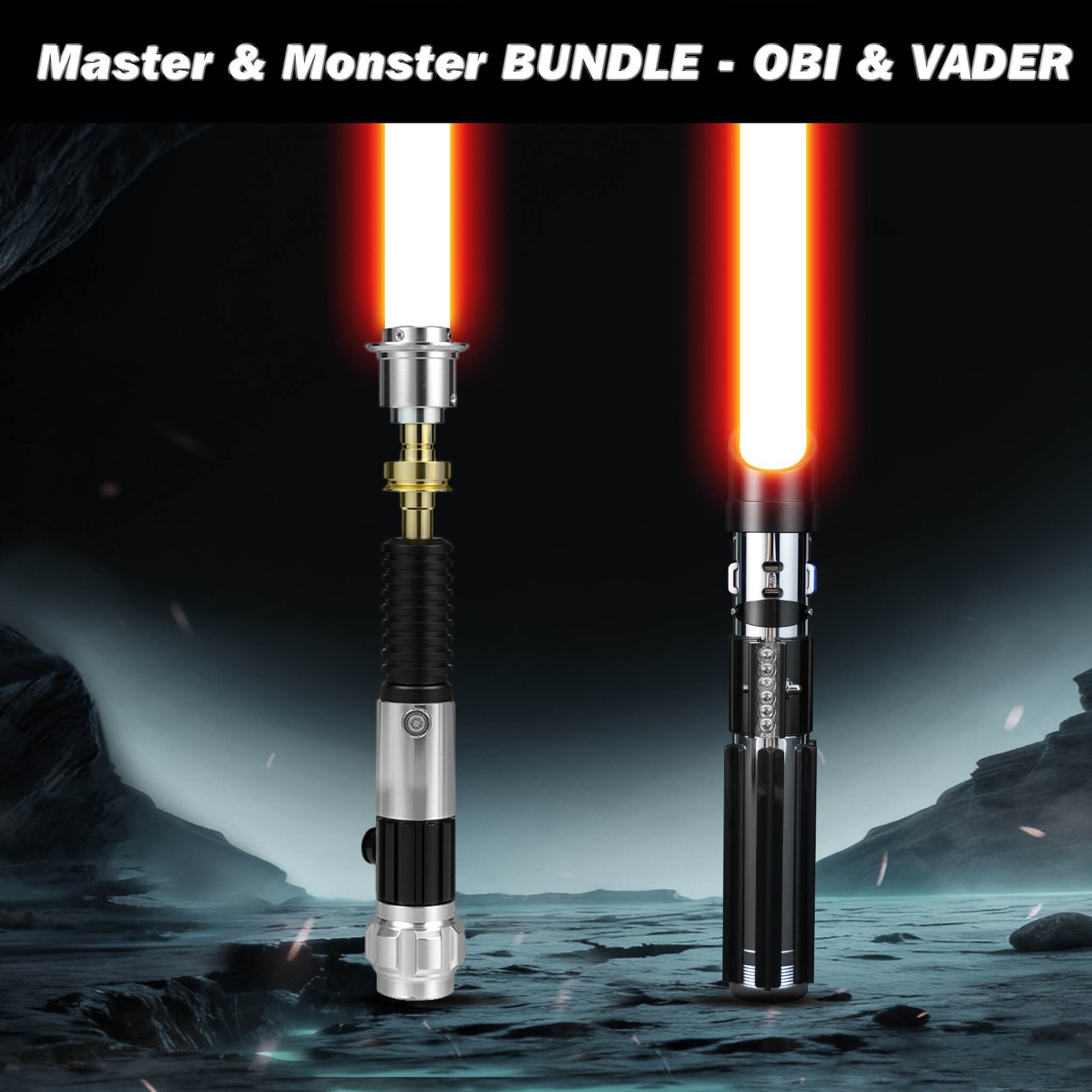 Obi-Wan Kenobi and Darth Vader lightsaber bundle