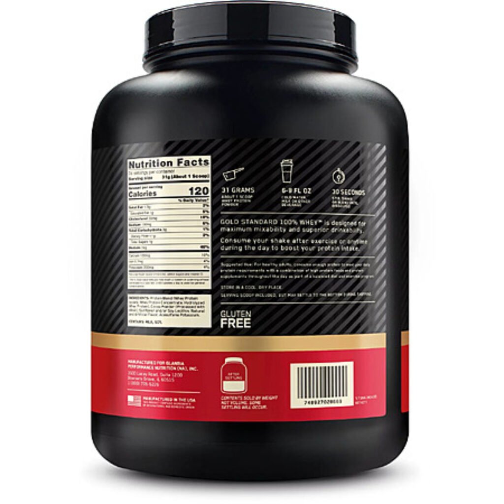 Optimum Nutrition Gold Standard Whey nutrition facts panel