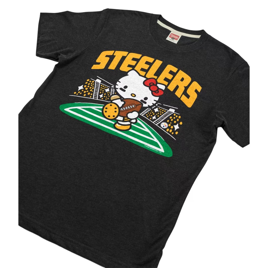 Pittsburgh Steelers Homage x Hello Kitty tri-blend tee, charcoal