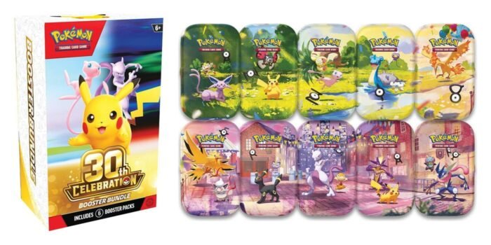 Pokémon TCG 30th Celebration Booster Bundle and all 10 Mini Tin designs