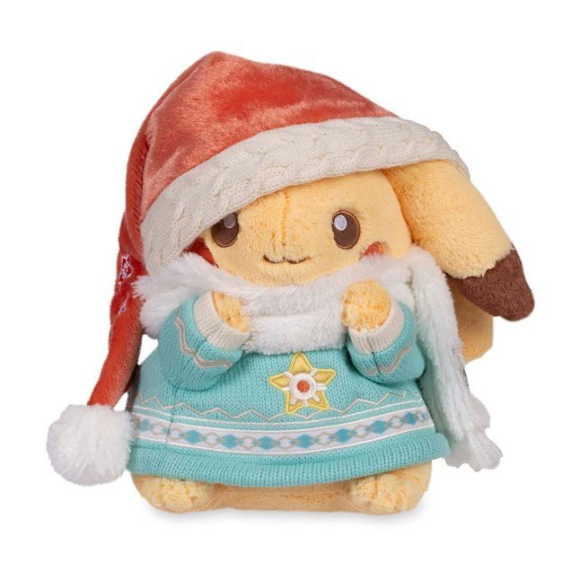 Pikachu Pokemon Holiday Plush side view
