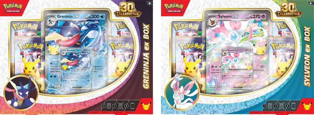 Pokemon TCG 30th Celebration Sylveon ex Box and Greninja ex Box