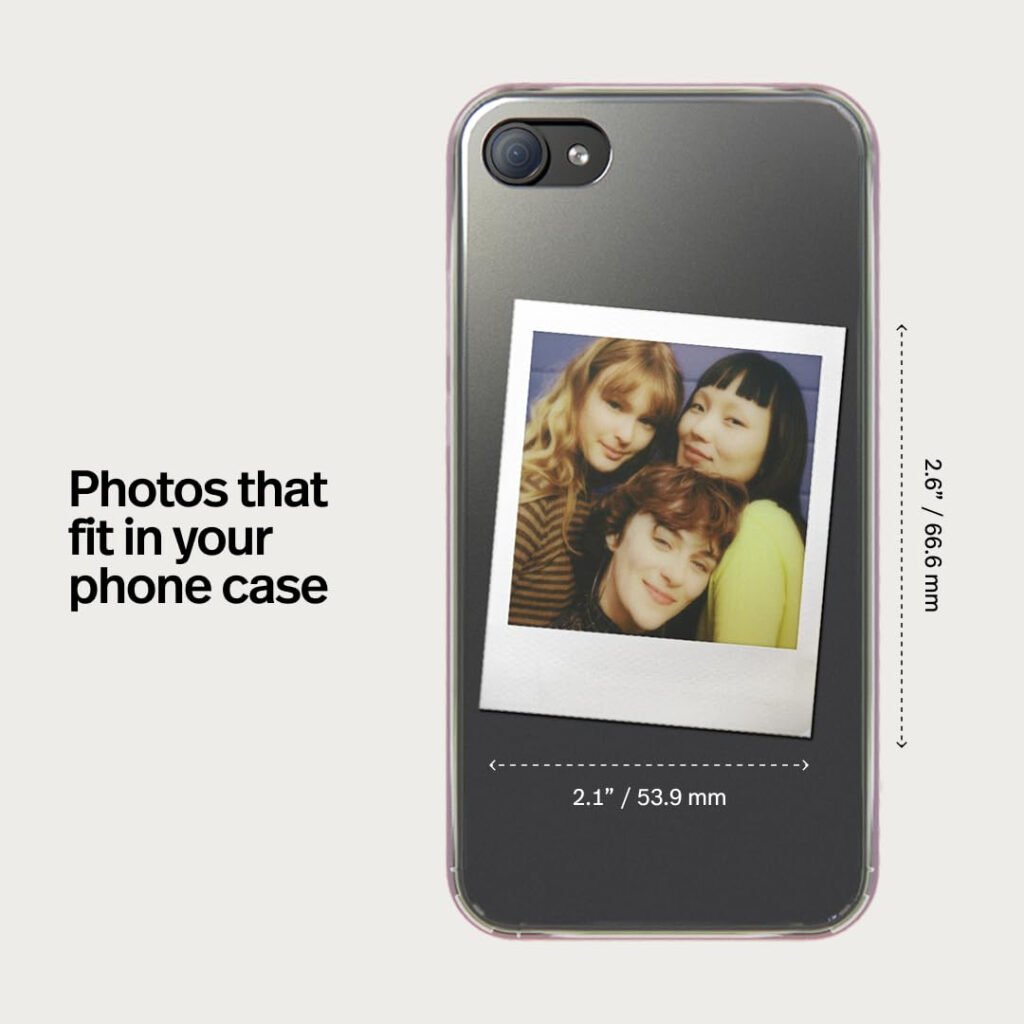 Polaroid Go photos fit in a phone case