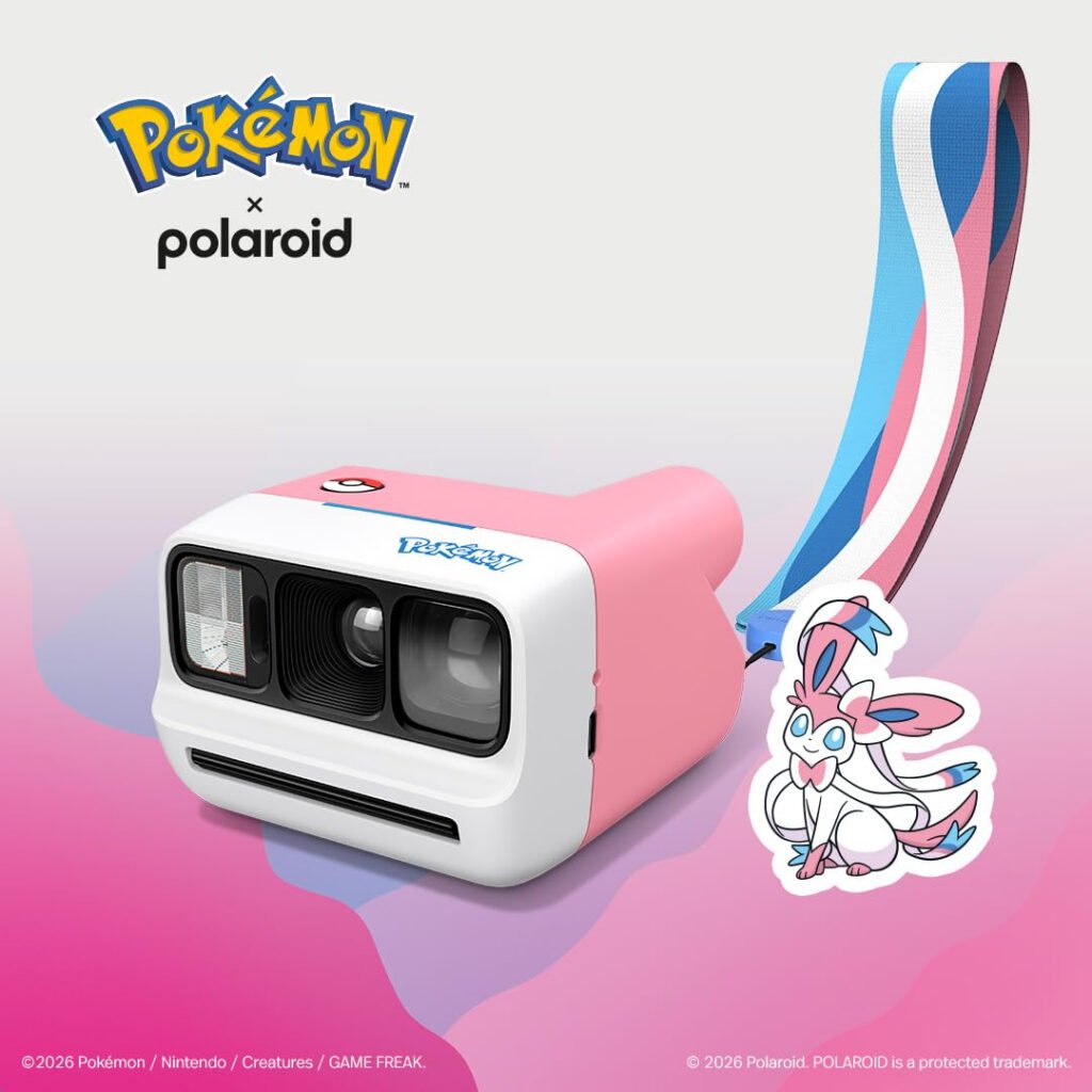 Pokemon x Polaroid Go Gen 3 Sylveon Edition camera with strap