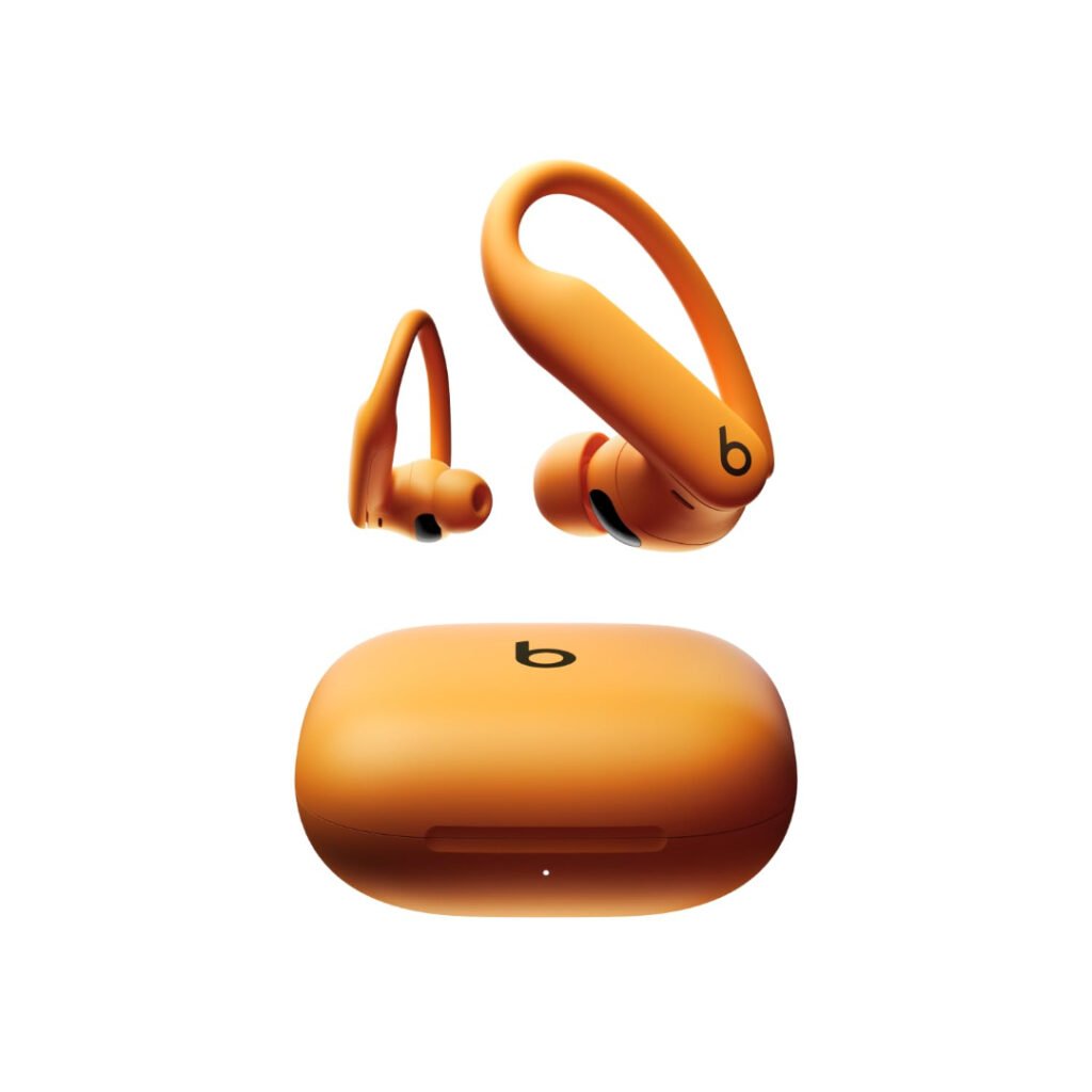 Beats Powerbeats Pro 2 earbuds and case in orange