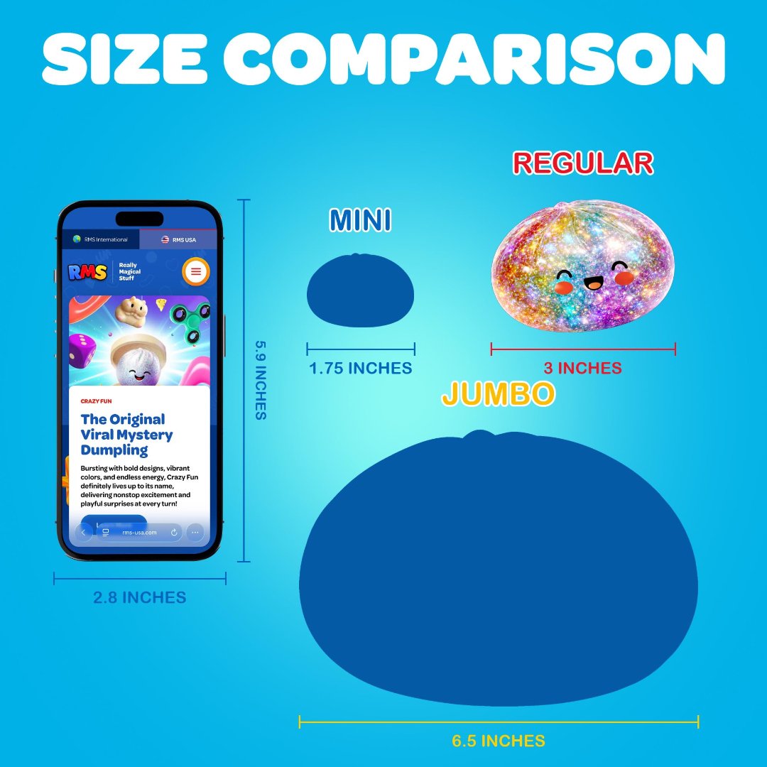 RMS squishy dumpling size comparison