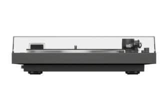 Sony PS-LX3BT Bluetooth turntable black studio product shot with dust cover closed
