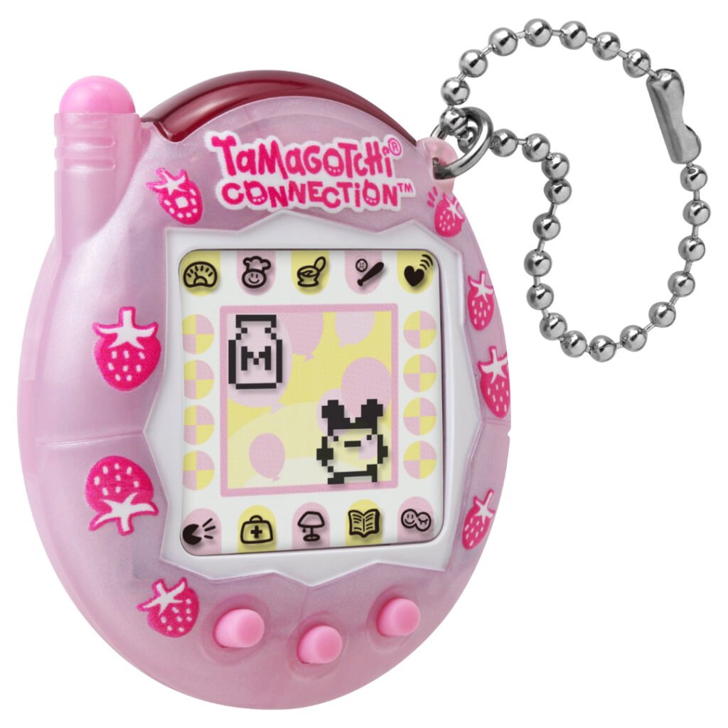 Tamagotchi Connection Strawberry Pearl Milk, angled view