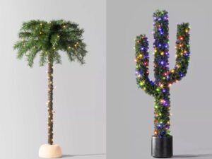 Target Wondershop palm and cactus pre-lit Christmas trees