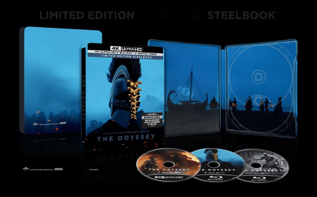 The Odyssey 4K Steelbook artwork