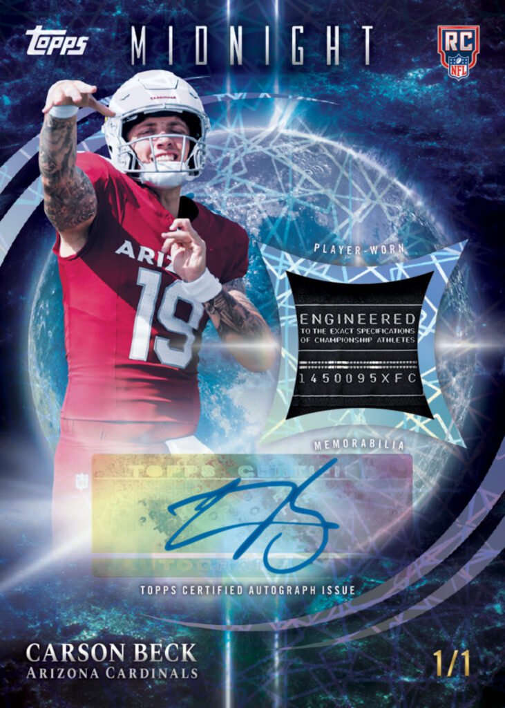 2026 Topps Midnight Football Carson Beck rookie autograph patch 1/1 card