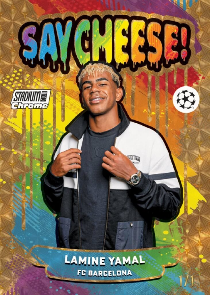 Topps Stadium Club Chrome UEFA Champions League – Lamine Yamal “Say Cheese!” card