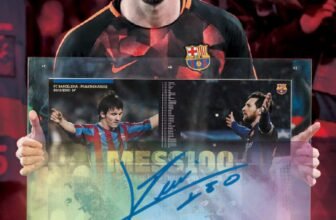 Topps Stadium Club Chrome UEFA Champions League – Lionel Messi Messi100 Autograph card
